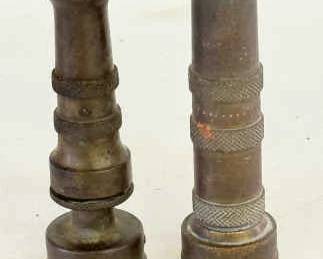 (2) Bronze Vintage Hoze Nozzles
