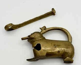 Chinese Brass Foo Dog Puzzle / Lock

