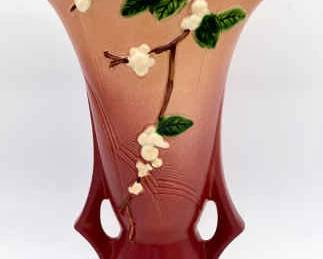 1946 Roseville Pottery Snowberry Vase Pink
