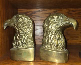 Brass eagle head bookends