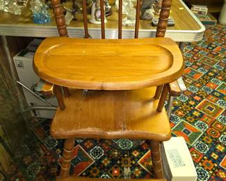 Vintage wood high chair