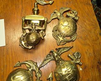 Marine Corps brass doorknockers & other items