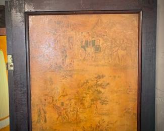 Antique 5-panel screen with European scenes