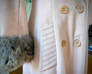 Vintage winter coat with fur collar and cuffs