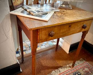 Antique tiger maple side table