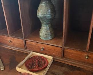 Antique slant-top writing desk mid-1800s