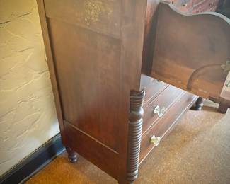 Antique flame mahogany butler's desk late 1800s