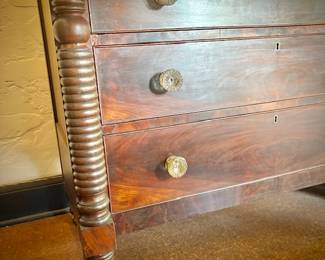 Antique flame mahogany butler's desk late 1800s
