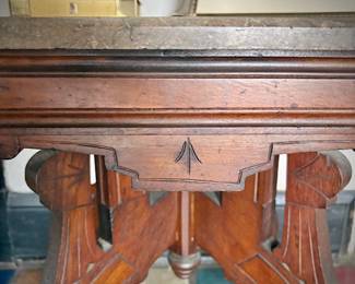 Antique Eastlake marble-top table