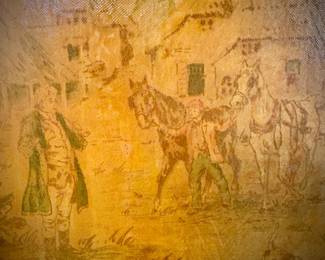 Antique 5-panel screen with European scenes