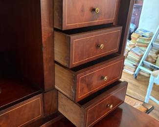 Antique flame mahogany butler's desk mid 1800s