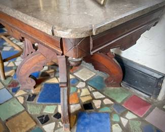 Antique Eastlake marble-top table
