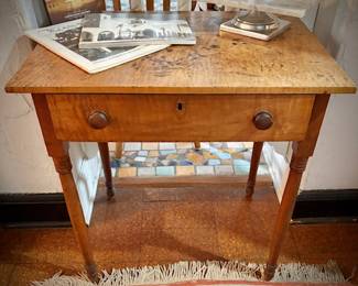 Antique tiger maple side table