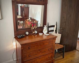 Antique dresser and tilting mirror 