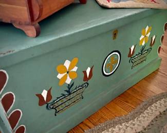Antique hand-painted blanket chest