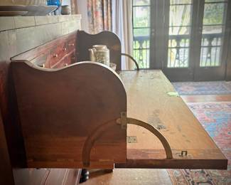 Antique flame mahogany butler's desk late 1800s