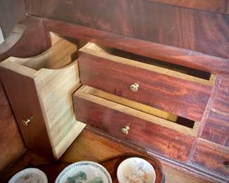 Antique flame mahogany butler's desk late 1800s 