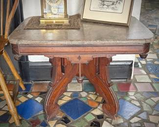 Antique Eastlake marble-top table