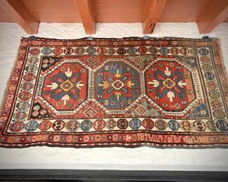 Persian wool Kilim Kazak Caucasian rug c. 1896