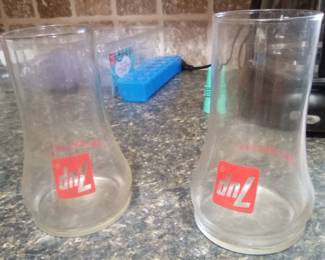 Vintage 7up upside down glasses