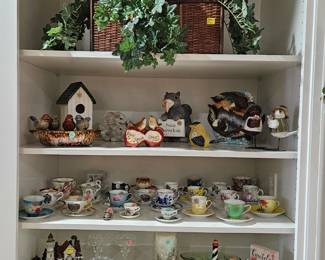A very large cup and saucer collection plus other items.