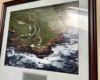 $60. Framed signed photograph PEBBLE BEACH GOLF COURSE by Steve Heit.