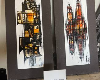 $300. For the pair.  These works measure   7” x 15”  c. 1970