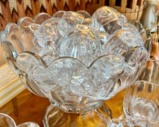 LOVE THIS HEISEY GLASS PUNCH BOWL.