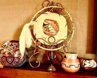 C Milan hand made leather dream catcher.