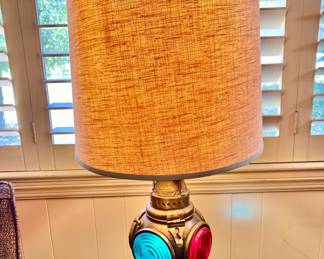 Amazing caboose signal lantern turned vintage lamp.