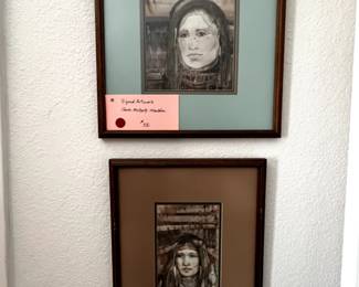 Signed Indian wall art by Mouldin