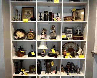 Collection of vintage decor and useful artifacts.