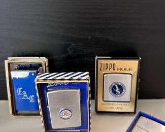 Collectors dream! Lighters by Ronson,Zippo and Wind Master.