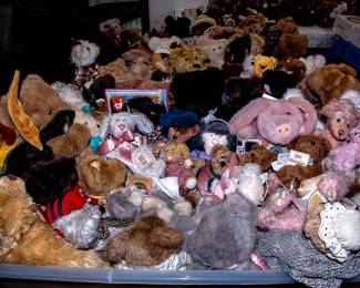 TABLES FULL OF STUFFED BEARS