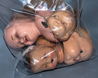 BAG OF VINTAGE DOLL PARTS