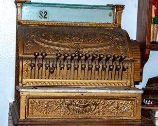 VINTAGE BRASS CASH REGISTER