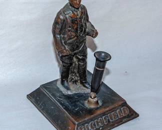 VINTAGE BRONZE RICHFIELD OIL PEN HOLDER