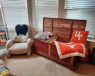 Cedar Chest, Quilts, Massage Chair
