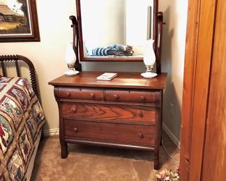 Antique Chest W/Mirror