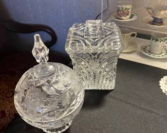 Lead crystal cracker jar , compote 