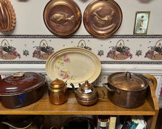 USA pottery 
Copper molds 
Cookbooks 