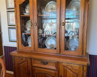 Tell city oak China cabinet 