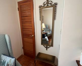 Turner Dressing mirror and wall mount  stool 