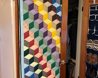 Building blocks quilt.  Hand stitched 