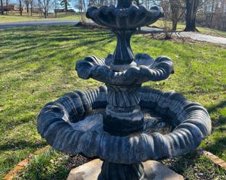Large 3 tier concrete bird bath 