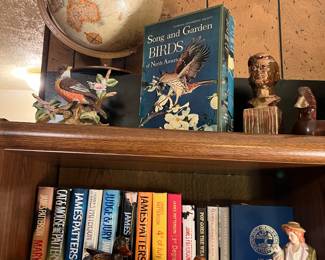 World globe 
Figurines 
HB books 