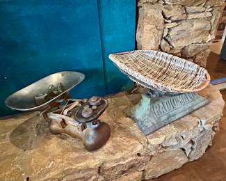 Very cool antique baby scales 