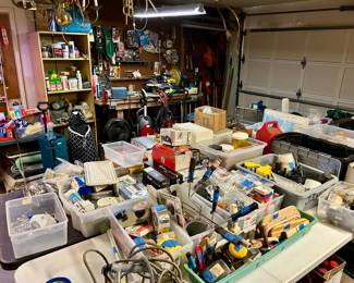 Huge selection of garage tools and lawn equipment 