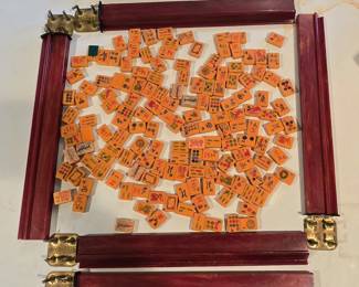 Vintage Mahjong set - 152 tiles and 6 holders