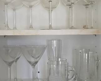 Top shelf left side - 3 large Rosenthal Goblets - Pattern "diVino"
